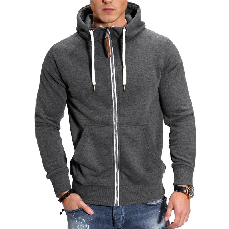 Mens Hooded Raglan Sleeve Zipper Sports Casual Jacket 70916160Z