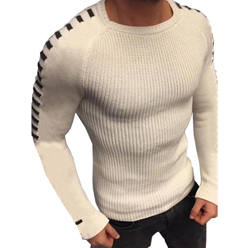 Mens Casual Round Neck Slim Fit Long Sleeve Knit Sweater 40529133M