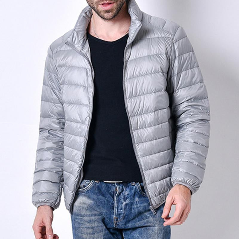 Mens Casual Stand Collar Slim Fit Lightweight Warm Padded Jacket 17964376M