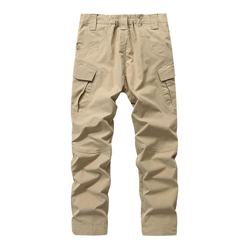 Mens Casual Solid Color Multi-Pocket Straight Leg Cargo Pants 52589962M