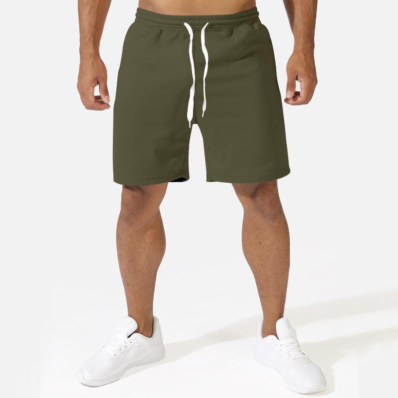 Mens Solid Loose Elastic Waist Sports Casual Shorts 76879406Z