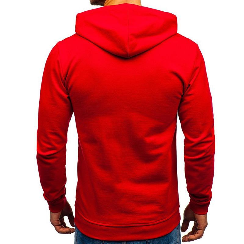 Mens Solid Color Pullover Sports Slim Baseball Hoodie 05358651Z