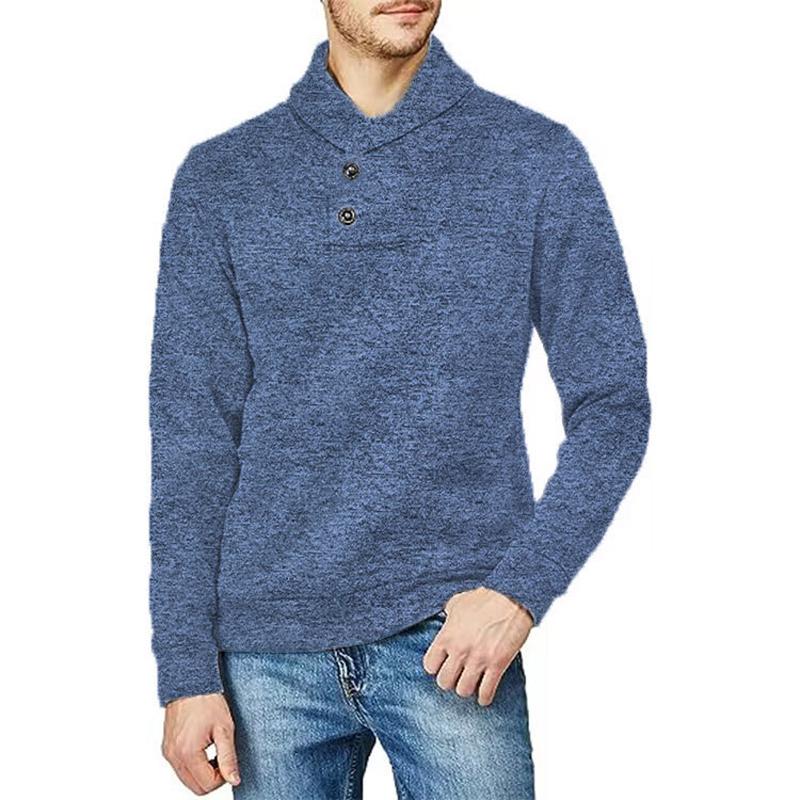 MenS Vintage Solid Color Lapel Long-Sleeved Sweatshirt 30200861Y