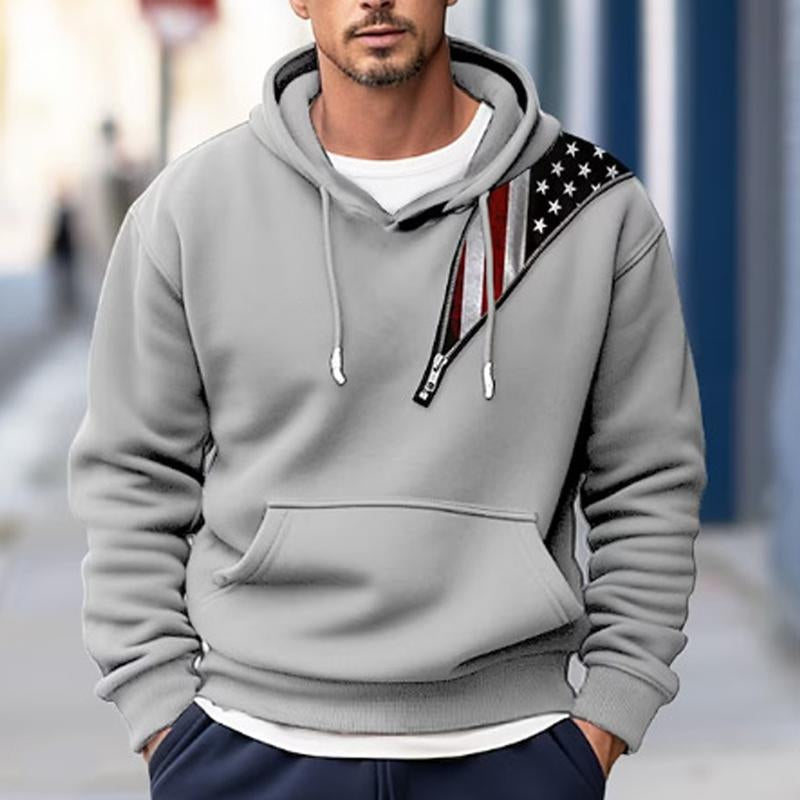 Mens Casual Flag Print Hoodie 33250049Y