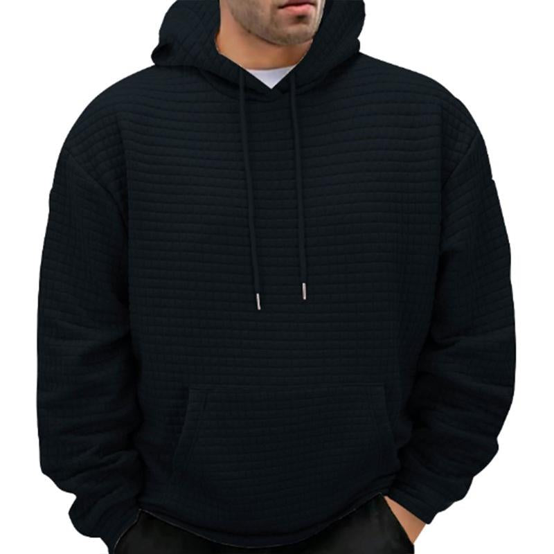 Mens Solid Color Long Sleeve Hooded Pullover Sweatshirt 56824233X