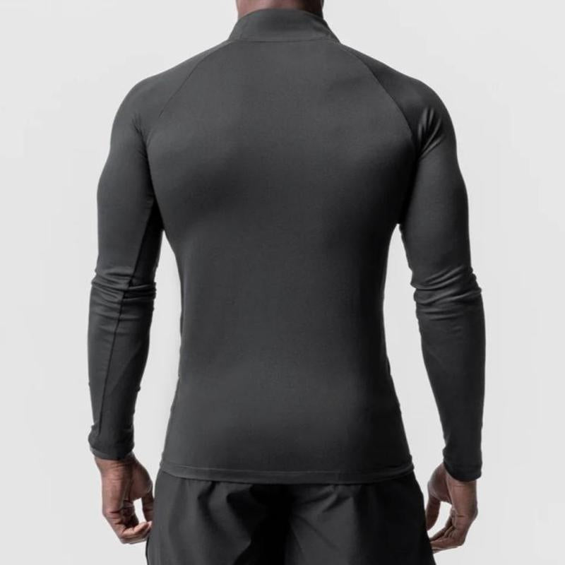 Mens Casual Sports Quick-Drying Zipper Turtleneck Slim Fit T-Shirt 00815664M