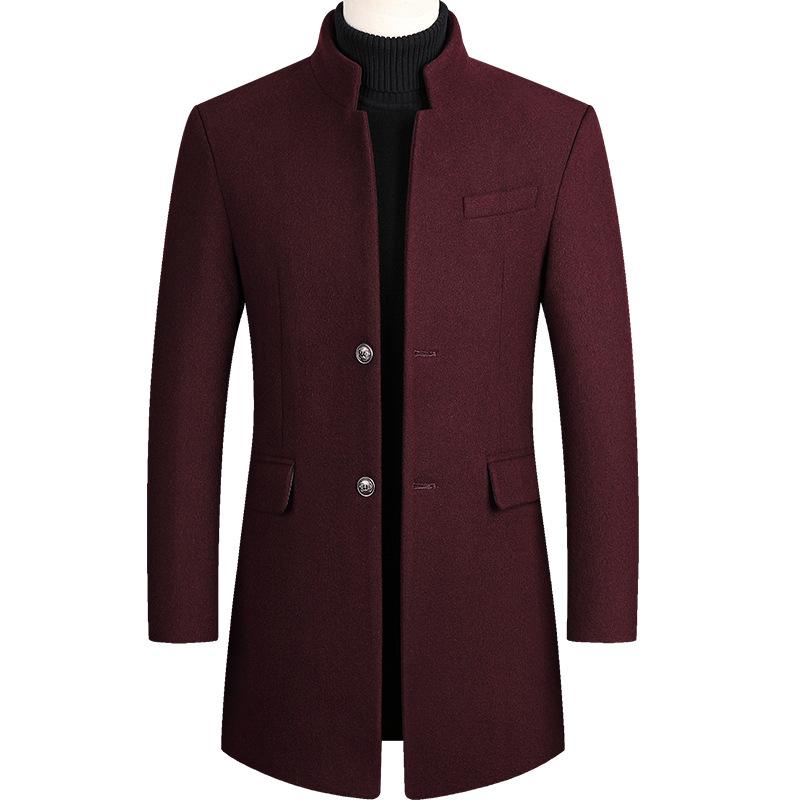 Mens Wool Single Breasted Thicked Coat 68229310Z