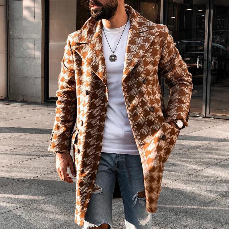 Mens Fashion Houndstooth Print Blazer Coat 11201934X