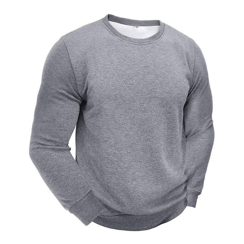 Mens Casual Outdoor Round Neck Fleece Warm Long-Sleeved Sweatshirt 55766743M