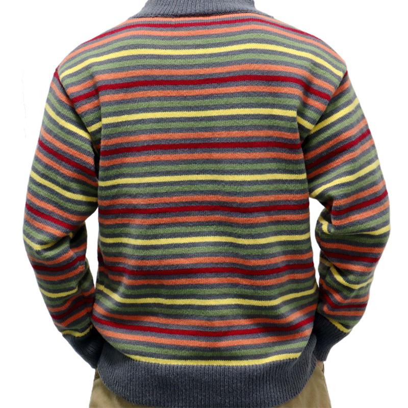 Mens Rainbow Stripe Jacquard Pullover Sweater 08600587X