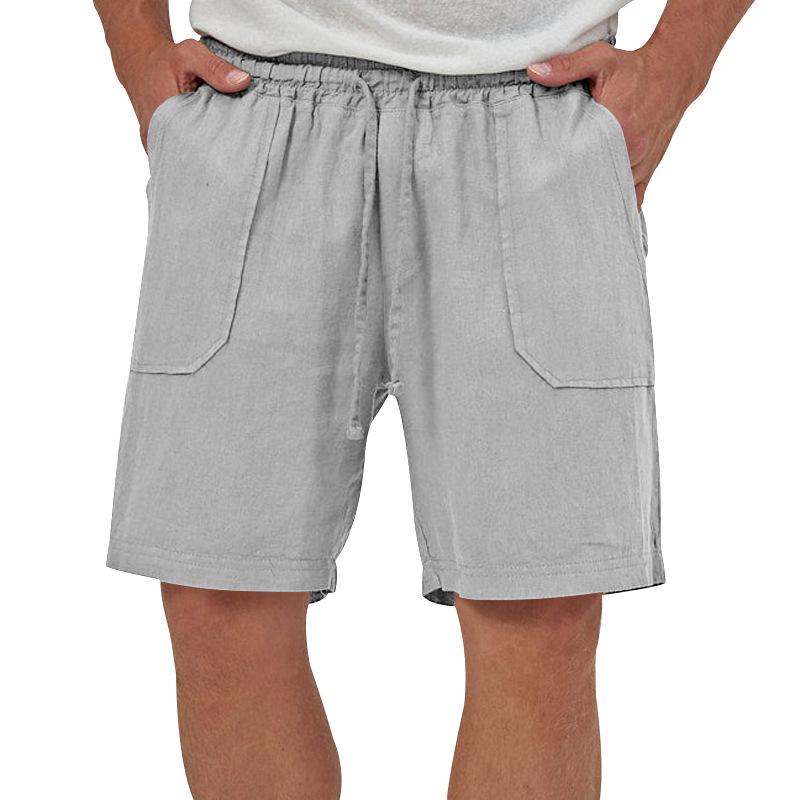 Mens Loose Breathable Solid Color Drawstring Shorts 13957258Y