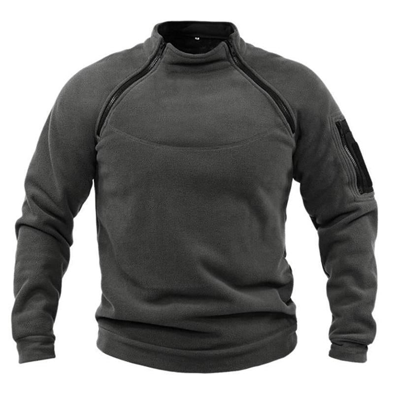 Mens Casual Outdoor Stand Collar Warm Loose Breathable Tactical Sweatshirt 09501450M