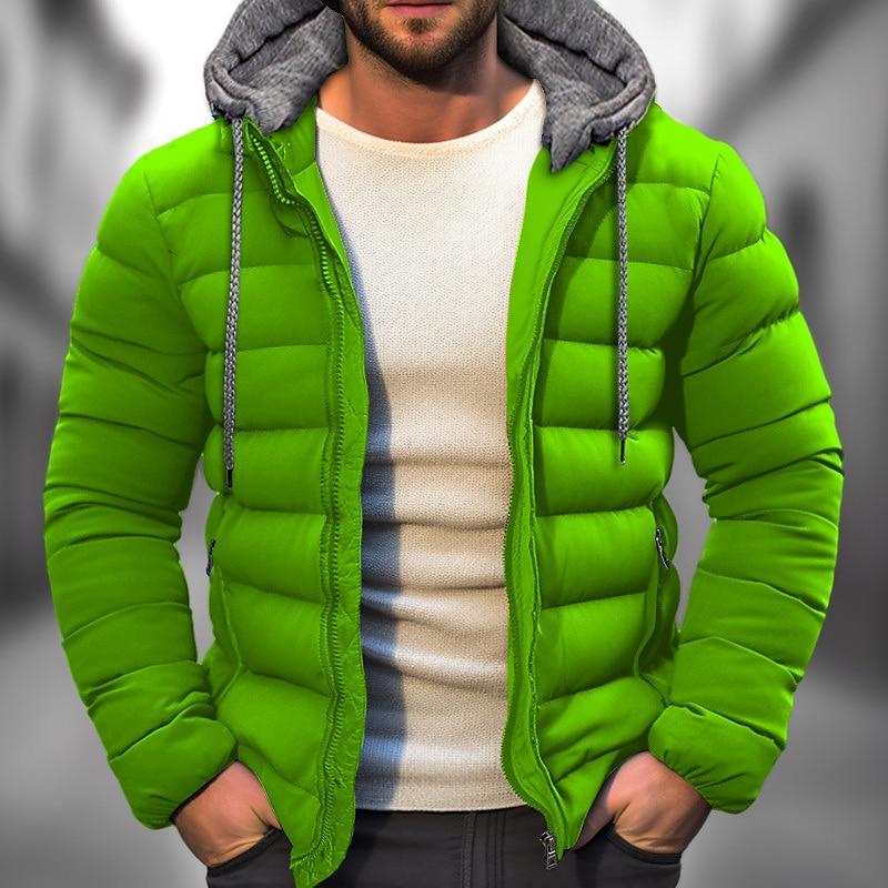 Mens Casual Hooded Long Sleeve Zipper Padded Jacket 03445570M