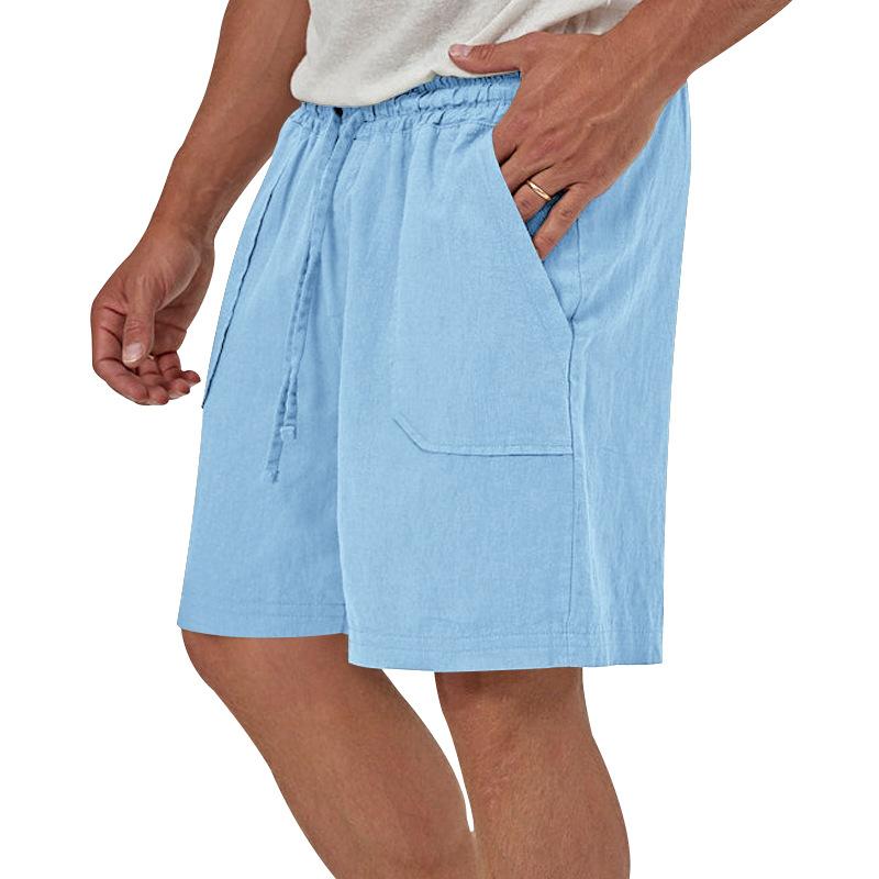 Mens Casual Loose Solid Color Sleeveless Vest Shorts Set 61445702X