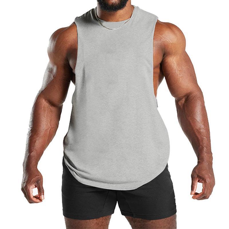 Mens Solid Loose Sleeveless Sports Fitness Tank Top 56829960Z