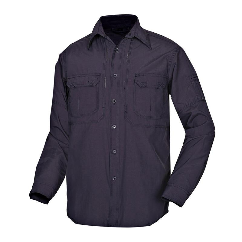 Mens Casual Outdoor Windproof Quick Dry Lapel Long Sleeve Workwear Shirt 05736916M