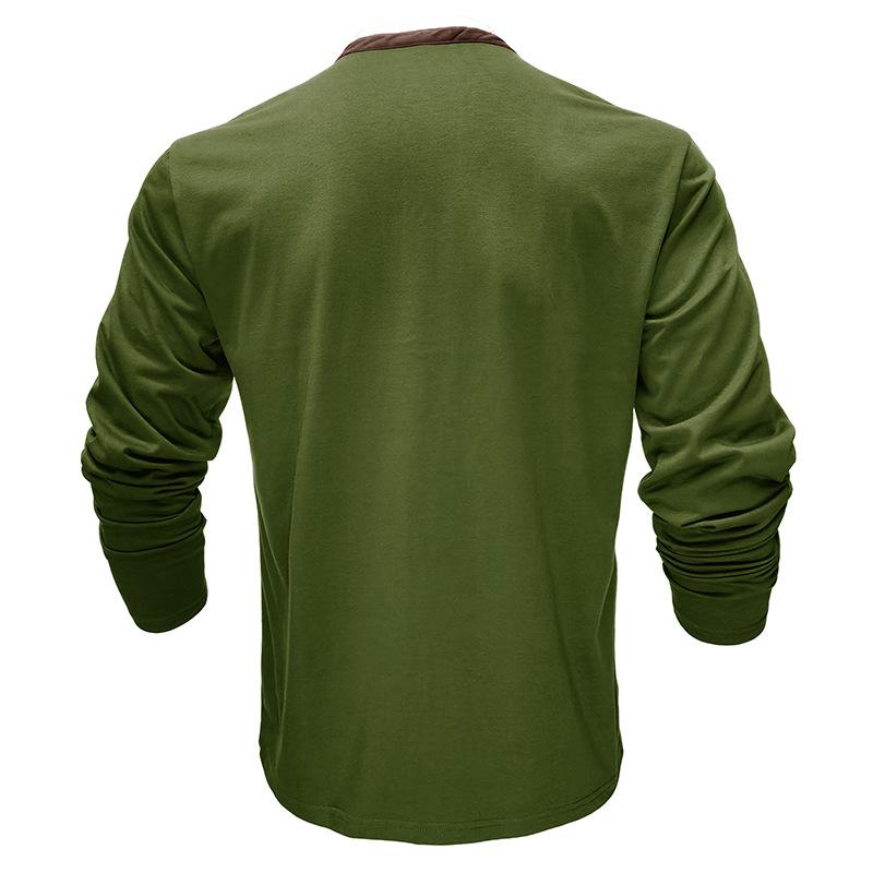 Mens Casual Stand Collar Long Sleeve Henley T-Shirt 76017849M