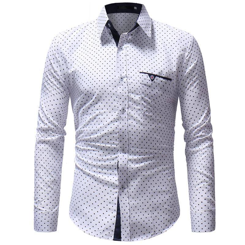 Mens Casual Star Print Lapel Long Sleeve Shirt 54263952Y