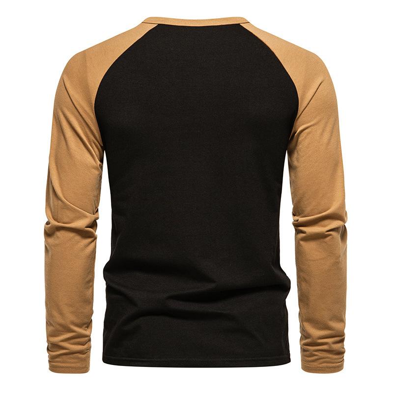 Mens Colorblock Raglan Henley Long Sleeve T-Shirt 35896128X