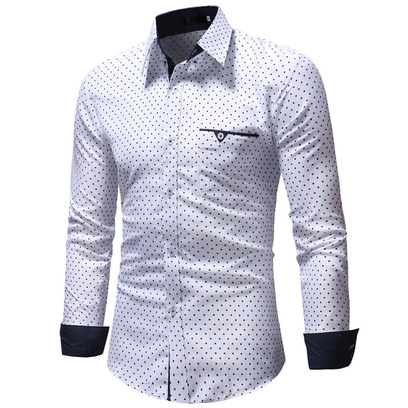 Mens Casual Star Print Lapel Long Sleeve Shirt 54263952Y