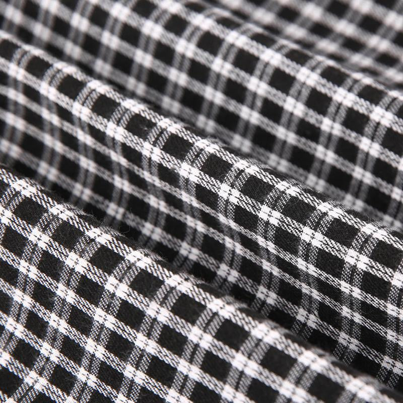 Mens Vintage Loose Check Lapel Long Sleeve Shirt 33251110Y