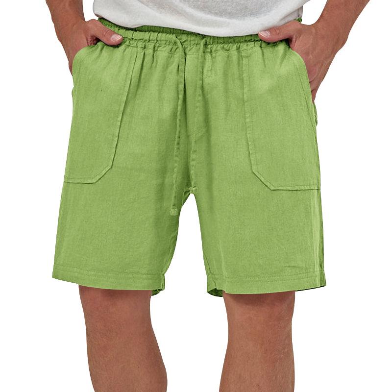 Mens Loose Breathable Solid Color Drawstring Shorts 13957258Y