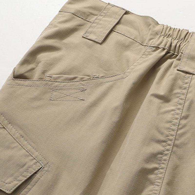 Mens Casual Solid Color Multi-Pocket Straight Leg Cargo Pants 52589962M