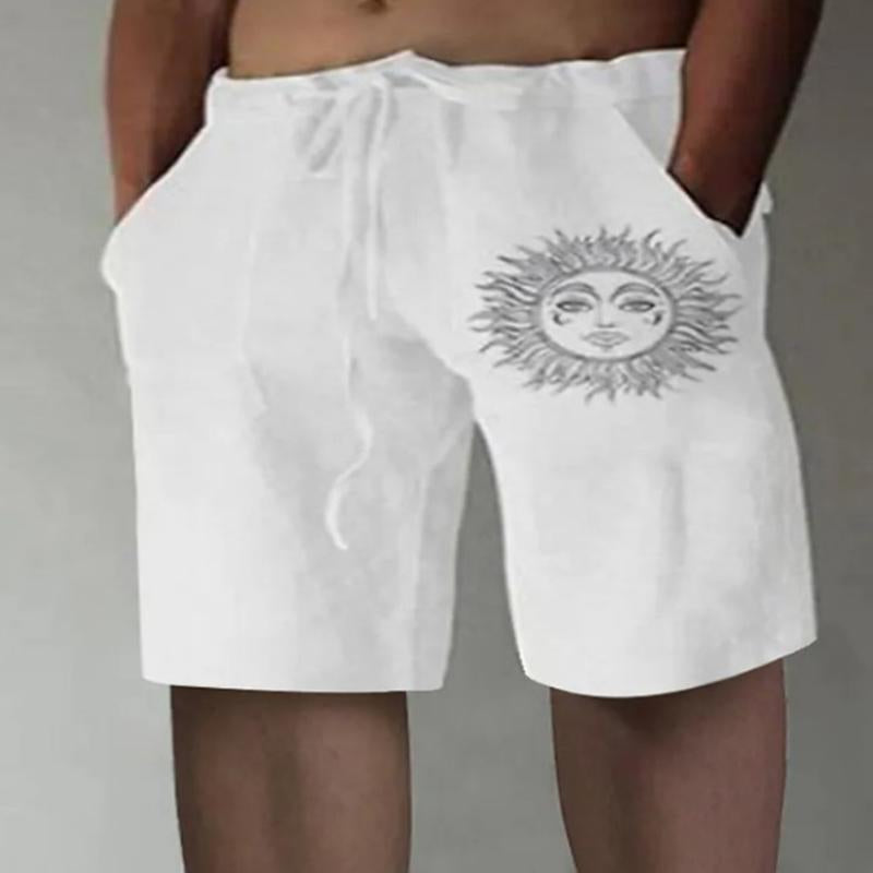 Mens Casual Printed Drawstring Loose Shorts 47967519M