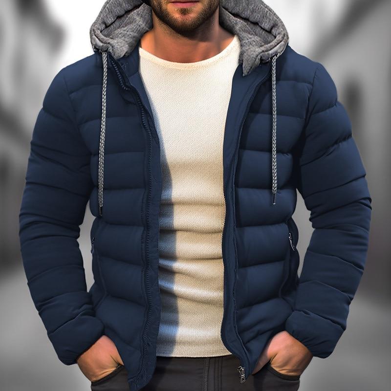 Mens Casual Hooded Long Sleeve Zipper Padded Jacket 03445570M