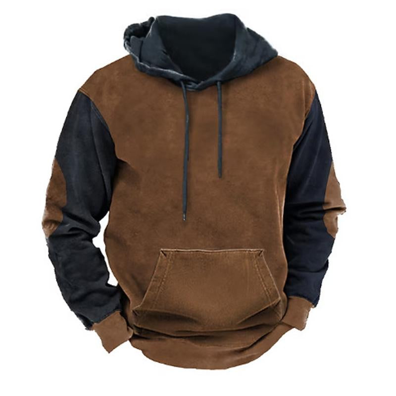 Mens Casual Colorblock Print Hoodie 81841560X