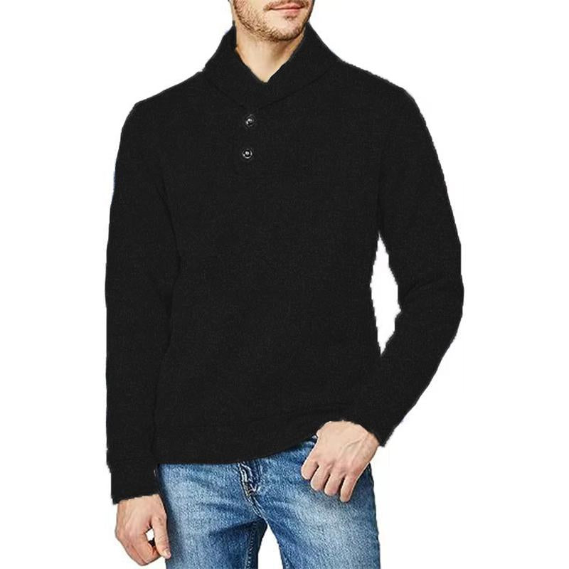 MenS Vintage Solid Color Lapel Long-Sleeved Sweatshirt 30200861Y