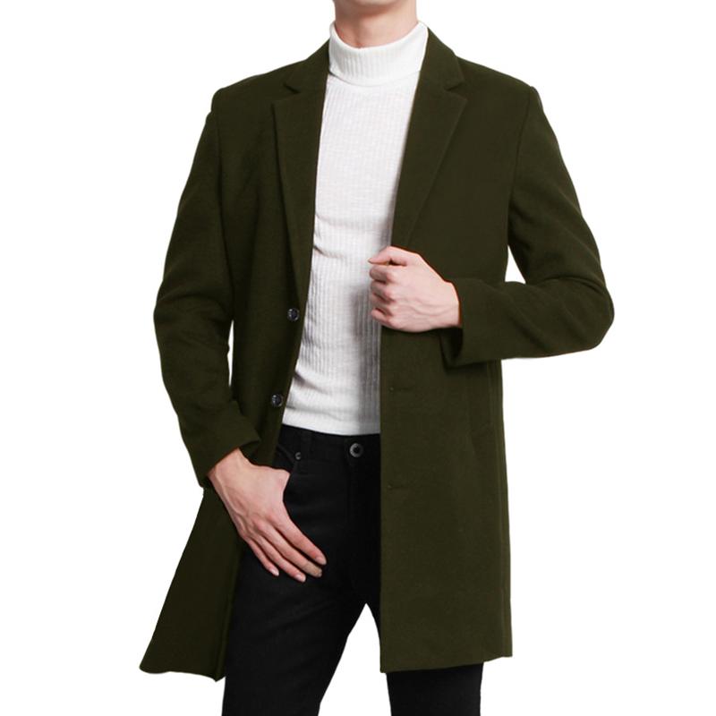 Mens Solid Notch Lapel Single Breasted Casual Coat 12754894Z