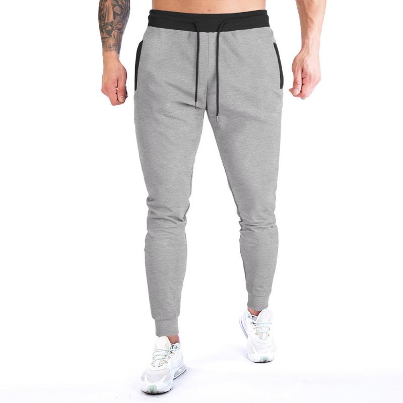 Mens Color Block Drawstring Elastic Waist Fitness Sports Pants 42784887Z