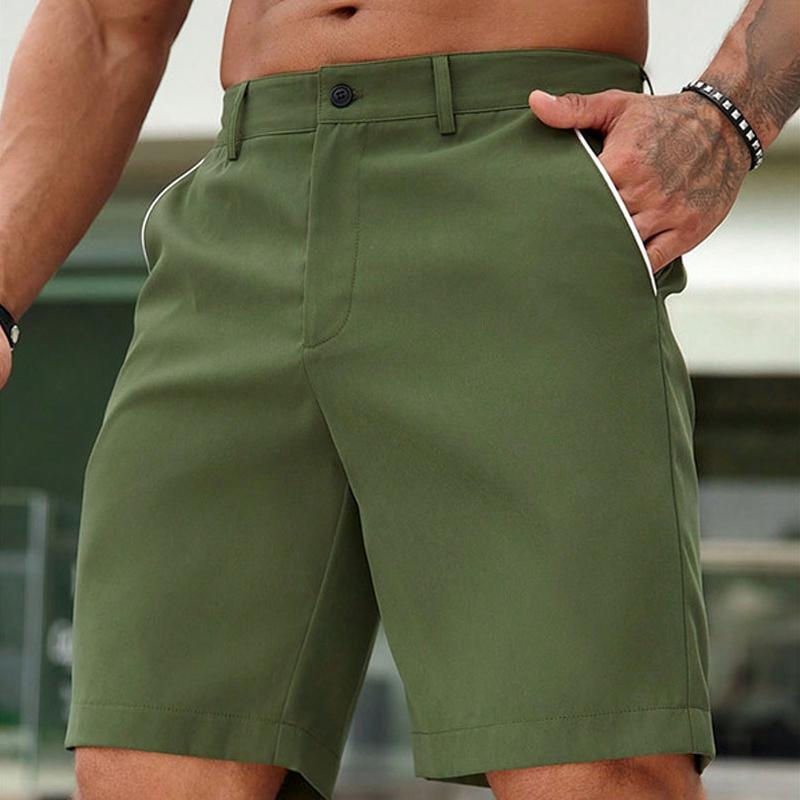 Mens Solid Color Straight Business Casual Shorts 33763174Z